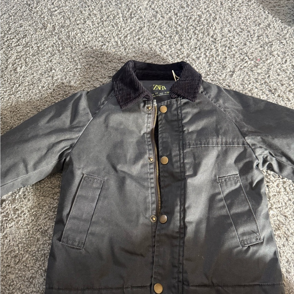 Zara Charcoal Jacket with Dark Collar